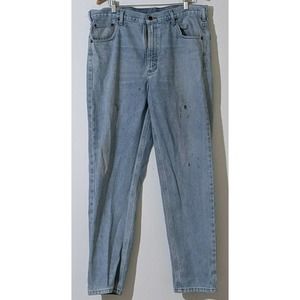 Men’s Carhartt Blue Jeans Relaxed Fit Denim B17 STW 38x32 Distressed Work Wear